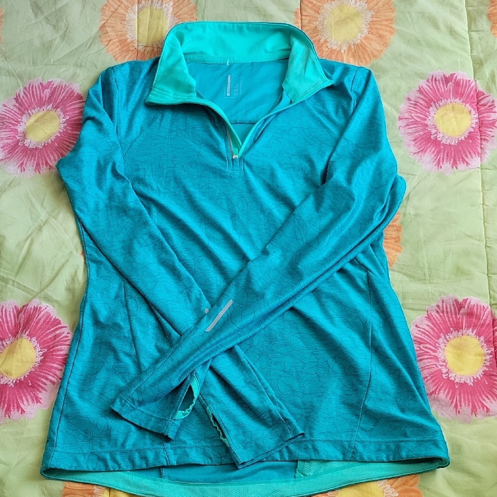 Mondetta Blue Fitted Long Sleeve Polo Sweatshirt